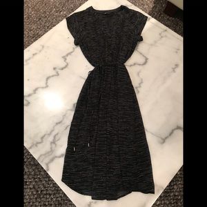 black and white knee length dress